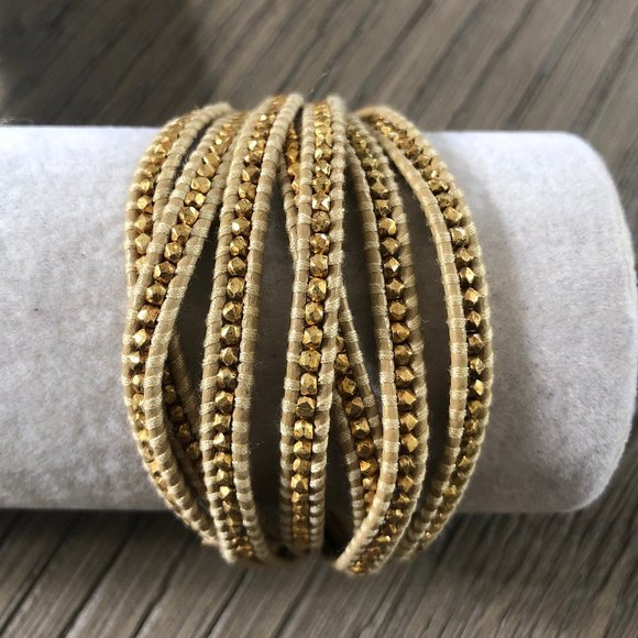NWT Chan Luu Gold Nugget Multi Strand Single Wrap - Picture 1 of 5